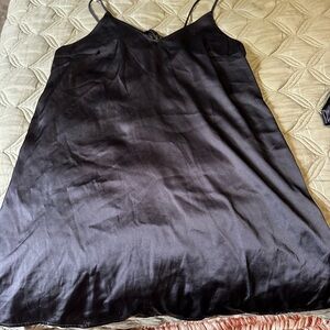 Stars Above Black Satin Nightgown/Lingerie